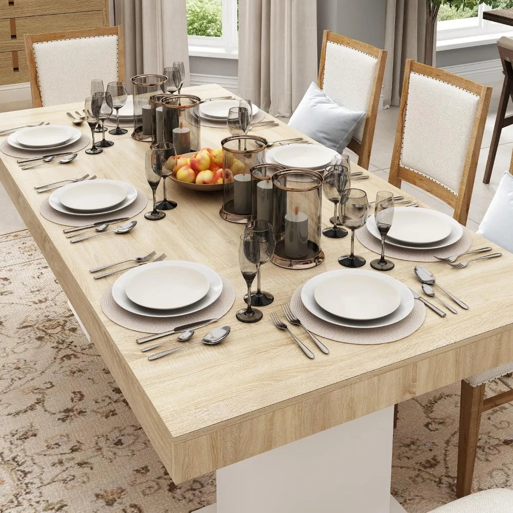 Large Modern 78.7" Rectangular Dining Table for 4-8 People