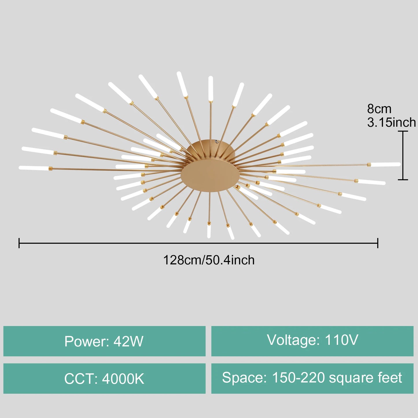 Gold Black Modern LED Chandeliers for Living Room or Bedroom Ceiling