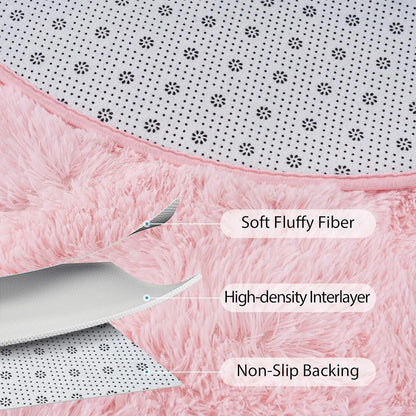 2.6x5.3 ft. Plush, Shaggy, Fluffy, Ultra Soft Oval Area Rugs for Kids Room, Bedside and Nursery