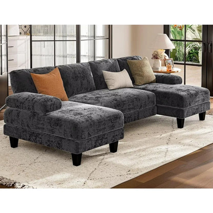 111 inch Modular U Shaped Sectional Sofa with Double Chaise and Large Lounge Couch for Living Room or Apartment