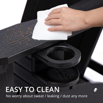 Modern Outdoors HDPS Adirondack Plastic Chairs with Cup Holders Set of 4 and Fire Pit Weather Resistant for Patio.