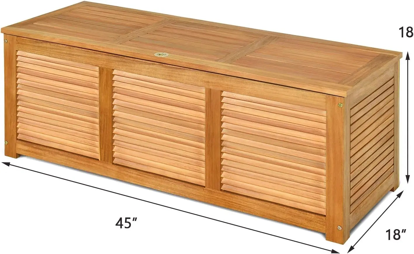 46 Gallon Acacia Wood Backyard Garden Deck Box for Patio Furniture Cushions