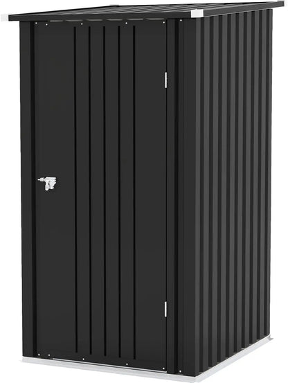 3 x 3 FT Small Outdoor Garden Tool Storage Shed with Sloping Roof and Single Lockable Door