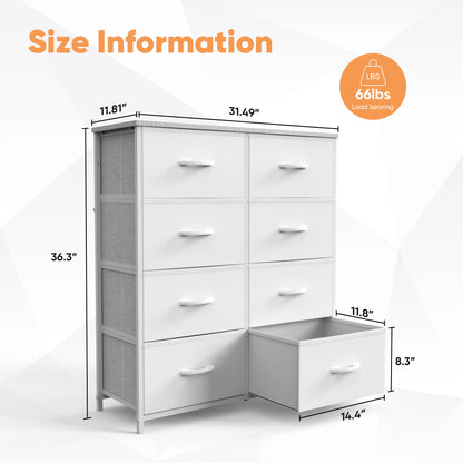 Children's 8 Fabric Drawers Storage Wardrobe Cabinet For Bedroom