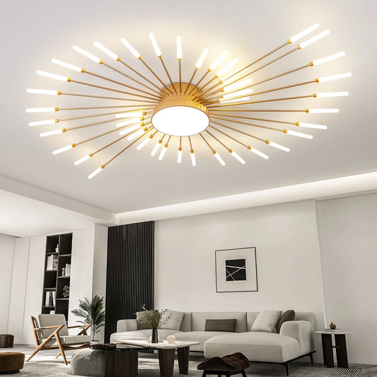 Gold Black Modern LED Chandeliers for Living Room or Bedroom Ceiling