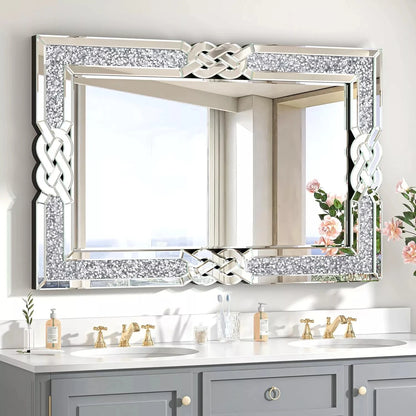 Glam Bling Crystal Crushed Diamond Frame Wall Mirror