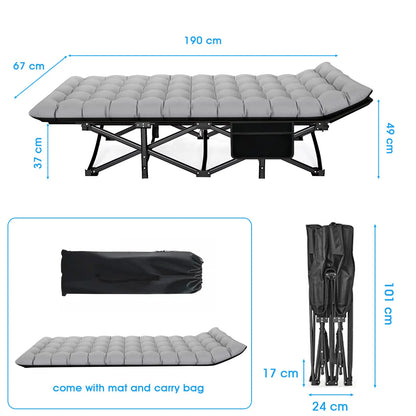 Portable Heavy Duty Folding Camping Cot/Bed for Adults Home Beach RV Noon Break 200KG Bearing