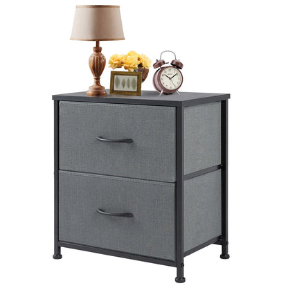 2 Fabric Drawers Cabinet Nightstand for Bedside, Coffee Table, Sofa, Tea Table, Storage, Closet, Chest, Clothes For Bedroom