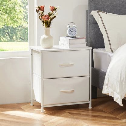 2 Fabric Drawers Cabinet Nightstand for Bedside, Coffee Table, Sofa, Tea Table, Storage, Closet, Chest, Clothes For Bedroom