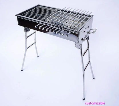STAINLESS STEEL CHARCOAL GRILL for MANGAL SHISH KABAB, KABOB,  and BBQing.