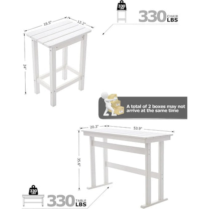 3 Piece Outdoor Bar Height Table and Chairs Set of 2 Which Includes High Top Patio Table and Chairs, Outside Patio Bar Set