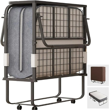 75" x 46" Folding Rollaway for Adults, 5 inch Thick Memory Foam Mattress, Twin Size Portable