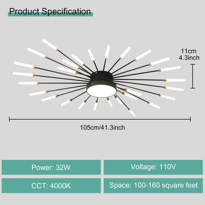 Gold Black Modern LED Chandeliers for Living Room or Bedroom Ceiling