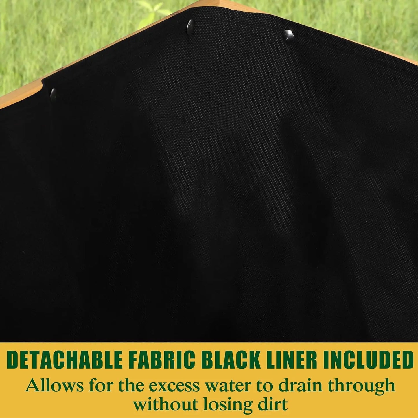 6 x 3 x 2FT, Raised Wood Garden Beds Outdoor with 6 Legs and Detachable Liner for Backyard, Patio