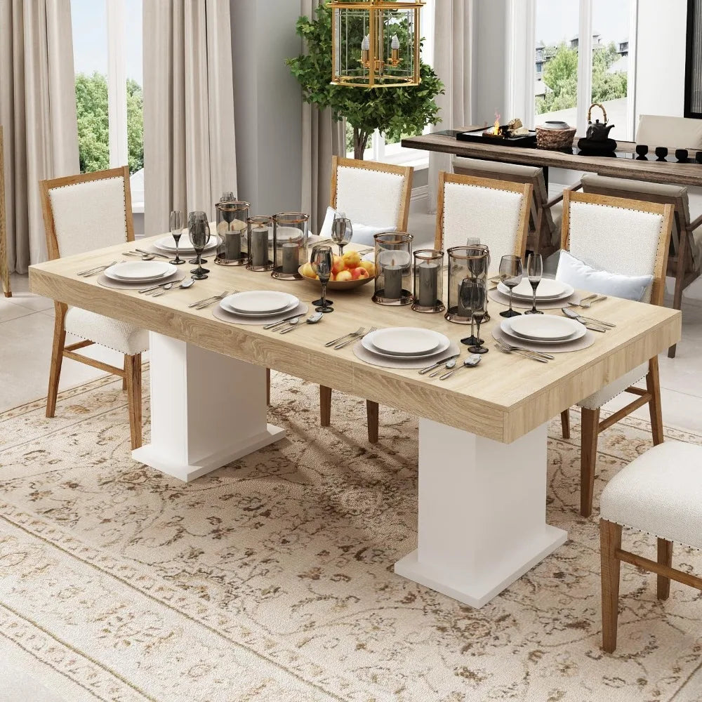 Large Modern 78.7" Rectangular Dining Table for 4-8 People