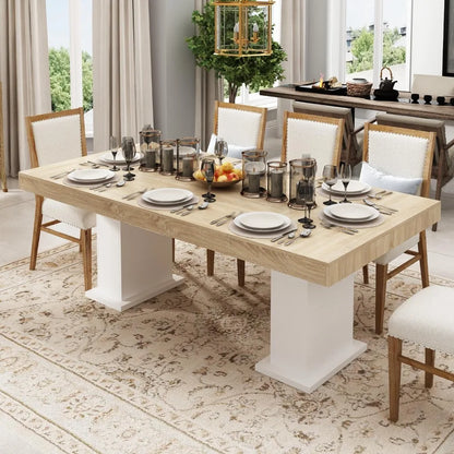 Large Modern 78.7" Rectangular Dining Table for 4-8 People