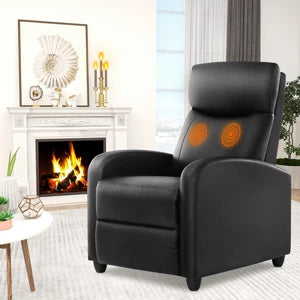 Modern Adjustable Massage Fabric Theater Lumbar Support Padded Seat & Backrest Recliner