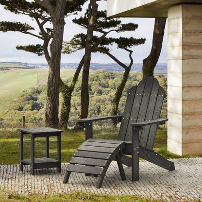 Modern Outdoors HDPS Adirondack Plastic Chairs with Cup Holders Set of 4 and Fire Pit Weather Resistant for Patio.