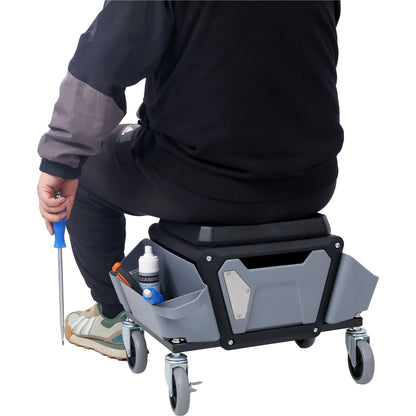Heavy Duty 330 Lbs. Load Capability Mechanic Garage Stool with Wheels and Soft Rubber Cushion Seating .