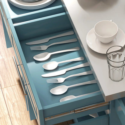 Rolling Kitchen Island with Cabinets and Drawers, Teal Blue