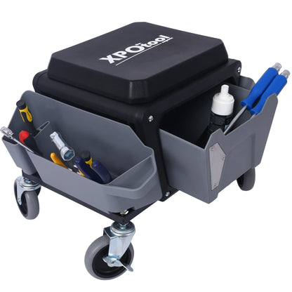 Heavy Duty 330 Lbs. Load Capability Mechanic Garage Stool with Wheels and Soft Rubber Cushion Seating .