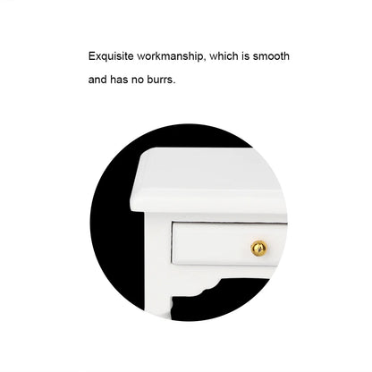 White Mini Bedroom Furnishing Articles Wooden Bedside Table Model