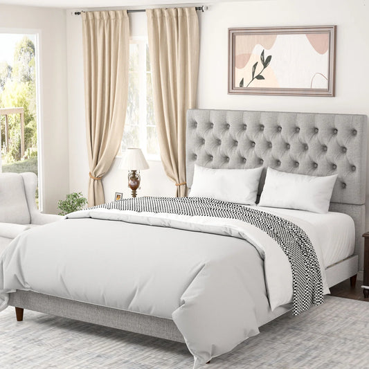 Upholstered Tufted Full Size  Body Bed with Wood Slats