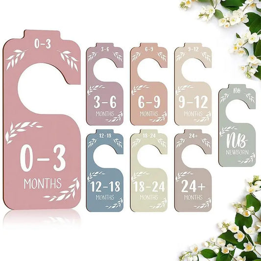 8 Pieces Baby Closet hanger Dividers From Newborn To 24 Months For Bedroom