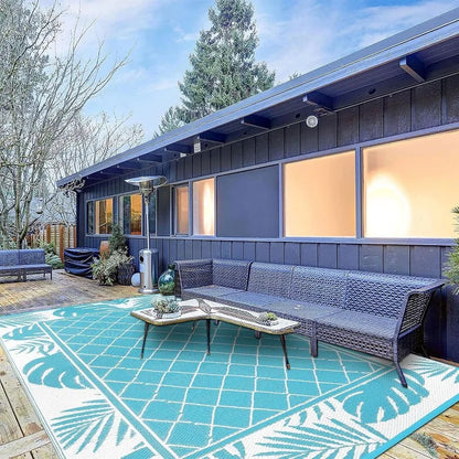 6'x9' Waterproof Reversible Plastic Straw Portable Outdoor Rug for Patio , Area Rug, or Camping