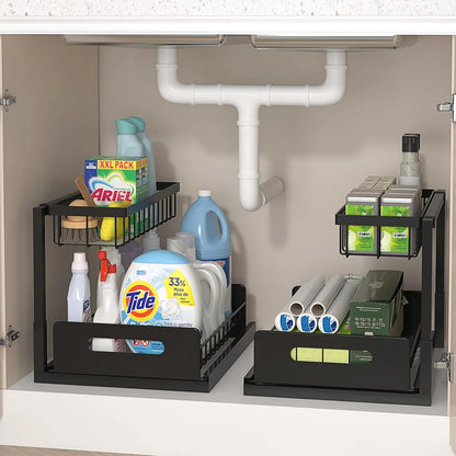 2 Pack Under Sink Pull Out Cabinet Organizer