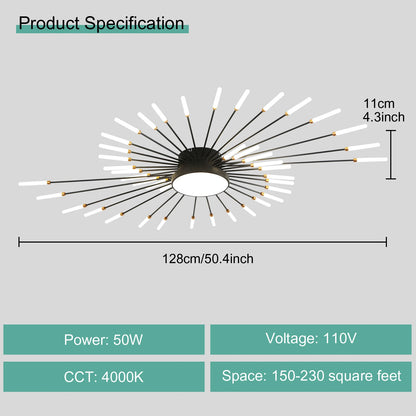 Gold Black Modern LED Chandeliers for Living Room or Bedroom Ceiling