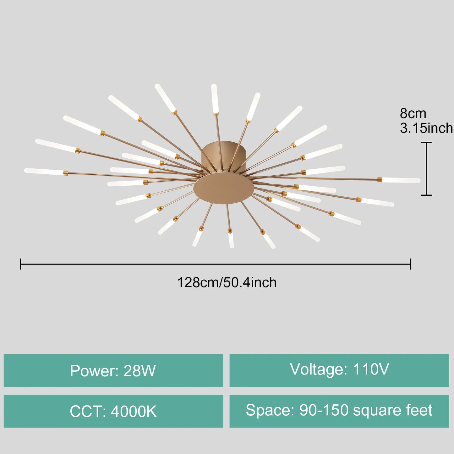 Gold Black Modern LED Chandeliers for Living Room or Bedroom Ceiling