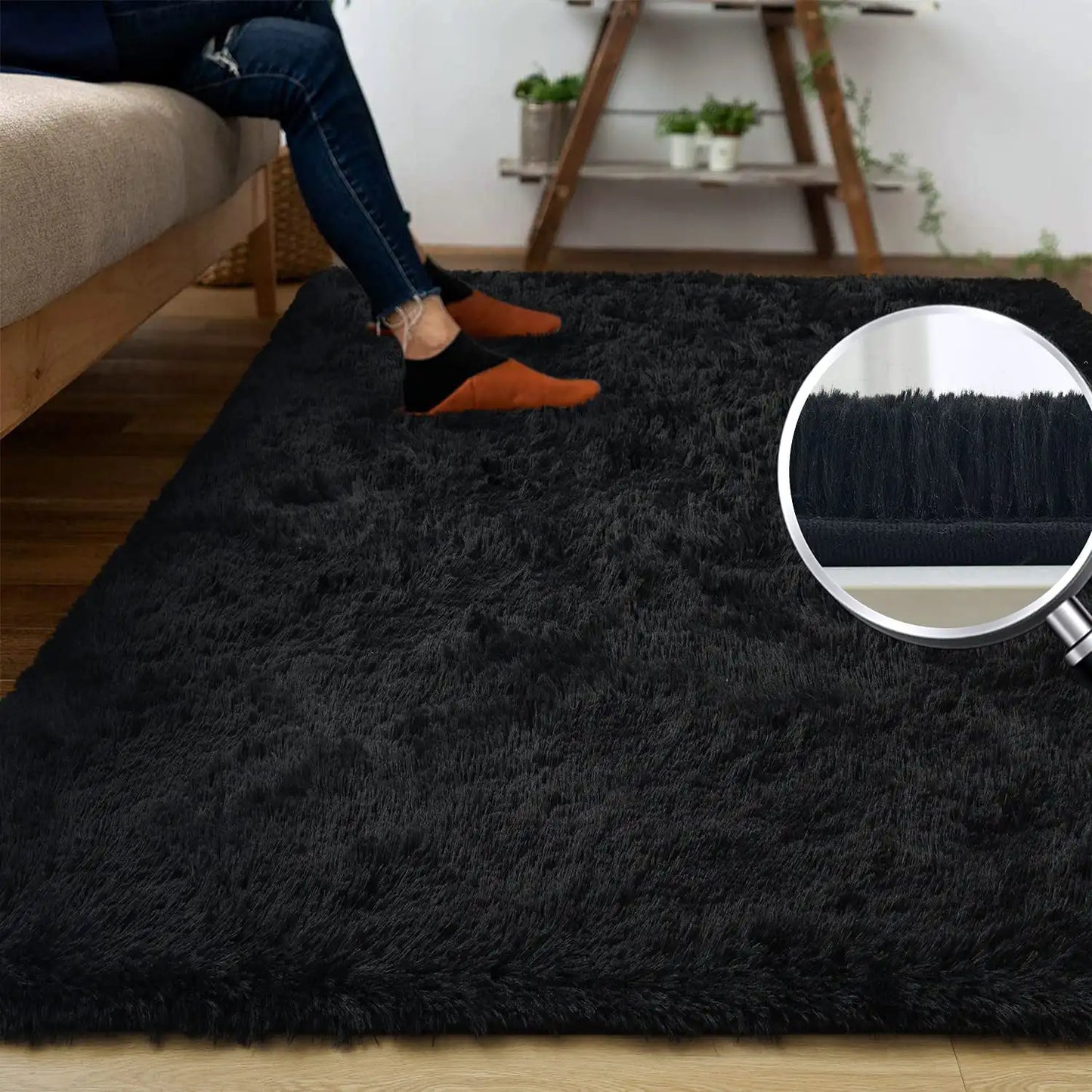 Plush, Fluffy Soft Anti-Skid Durable Area Carpet for Living Room, Girls Bedroom, or Kids Room