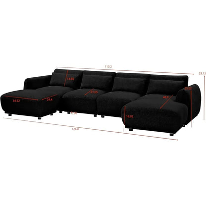 Modular U Shaped Convertible Sectional Sofa Couch for the Living Room