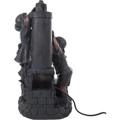 Go Yard Boy and Girl Resin Faucet Water Fountain