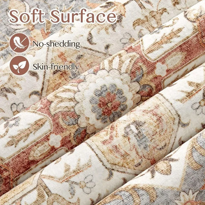 8'x10' Vintage Large Oriental Distressed Farmhouse Washable Boho for Living Room