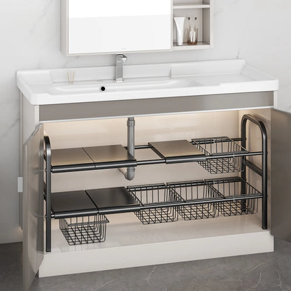 1 Set Multi-Use Under Sink Kitchen/Bathroom Sink Organizers with Expandable Storage Rack and Removable Baskets