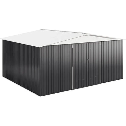 12x14 FT Garden Storage Shed with Updated Frame Structure and Lockable Doors.