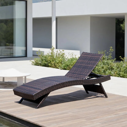 79'' Long Reclining Wicker/Rattan Chaise Lounge Set (Set of 2) for the Patio