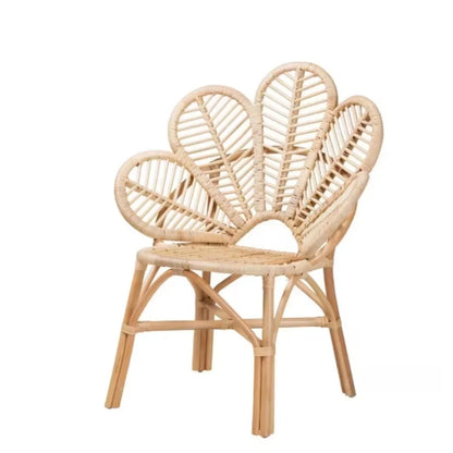 Natural Brown Rattan Accent Side Chair for Patio, Backyard,Pool, Indoor Companion