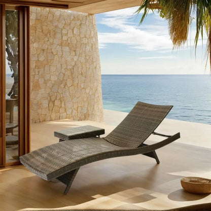 79'' Long Reclining Wicker/Rattan Chaise Lounge Set (Set of 2) for the Patio