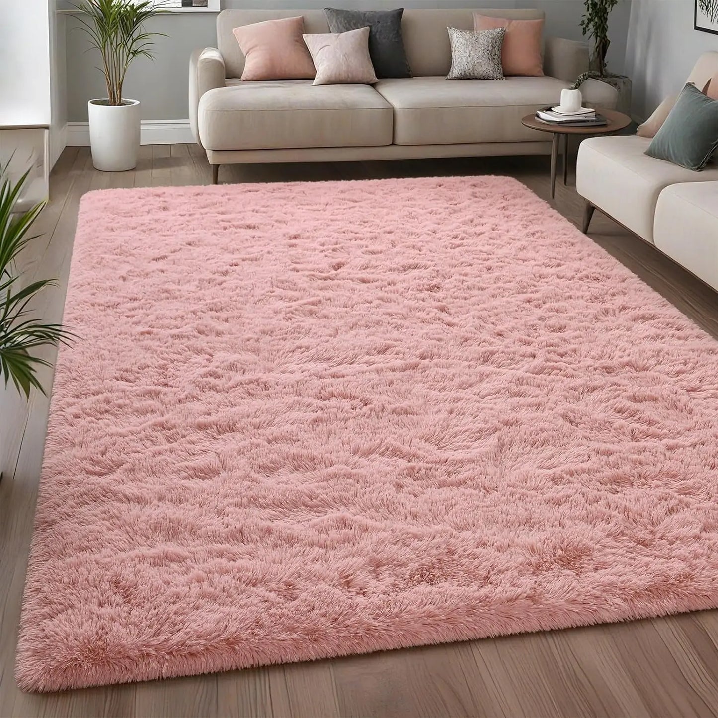 Plush, Fluffy Soft Anti-Skid Durable Area Carpet for Living Room, Girls Bedroom, or Kids Room