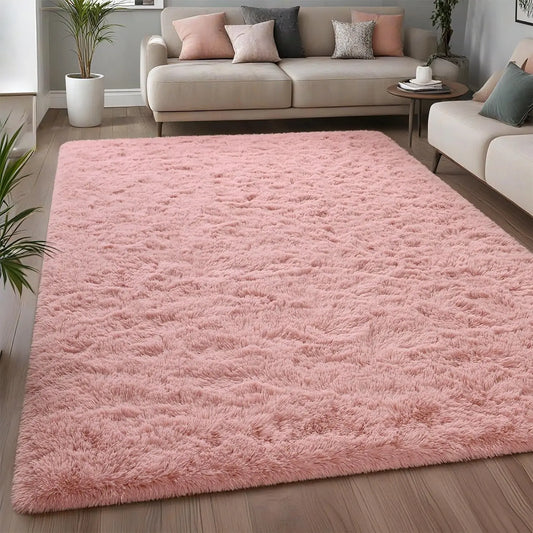 Plush, Fluffy Soft Anti-Skid Durable Area Carpet for Living Room, Girls Bedroom, or Kids Room