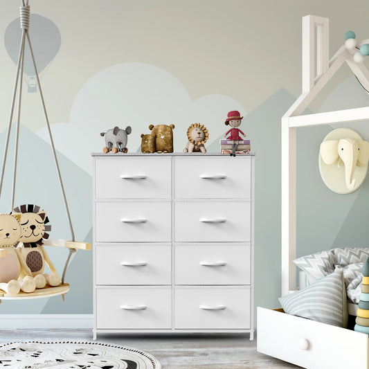 Children's 8 Fabric Drawers Storage Wardrobe Cabinet For Bedroom
