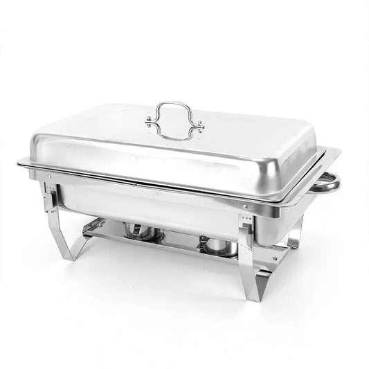 7.5L Stainless Steel Dual Compartment Buffet Chafing Dish with Led for Catering Warm Food