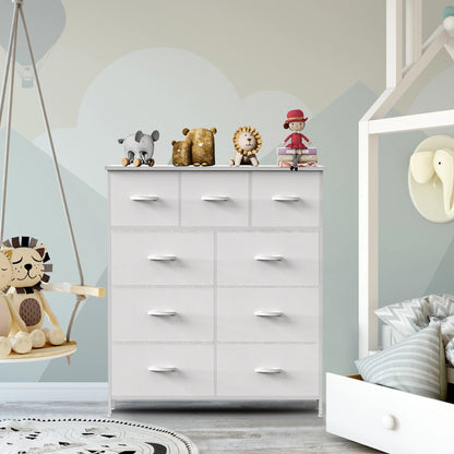 Fabric Wardrobe Storage Organizer Dresser For Bedroom With 9 Drawer