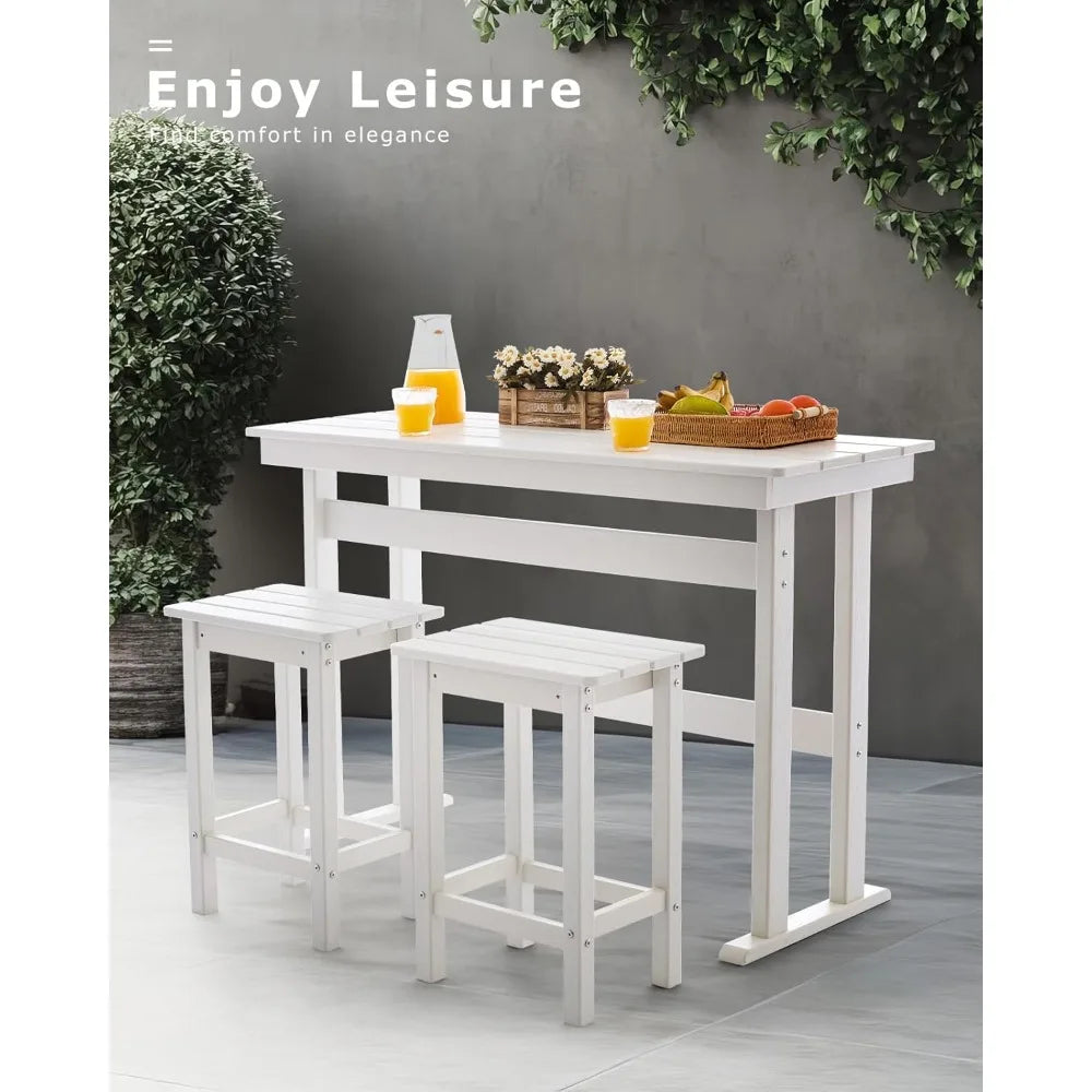 3 Piece Outdoor Bar Height Table and Chairs Set of 2 Which Includes High Top Patio Table and Chairs, Outside Patio Bar Set