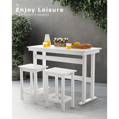 3 Piece Outdoor Bar Height Table and Chairs Set of 2 Which Includes High Top Patio Table and Chairs, Outside Patio Bar Set