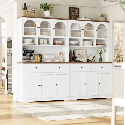 71" Pantry Cabinet, Tall Kitchen Pantry Storage Cabinet with Microwave Stand, Modern Kitchen Hutch Food Pantry