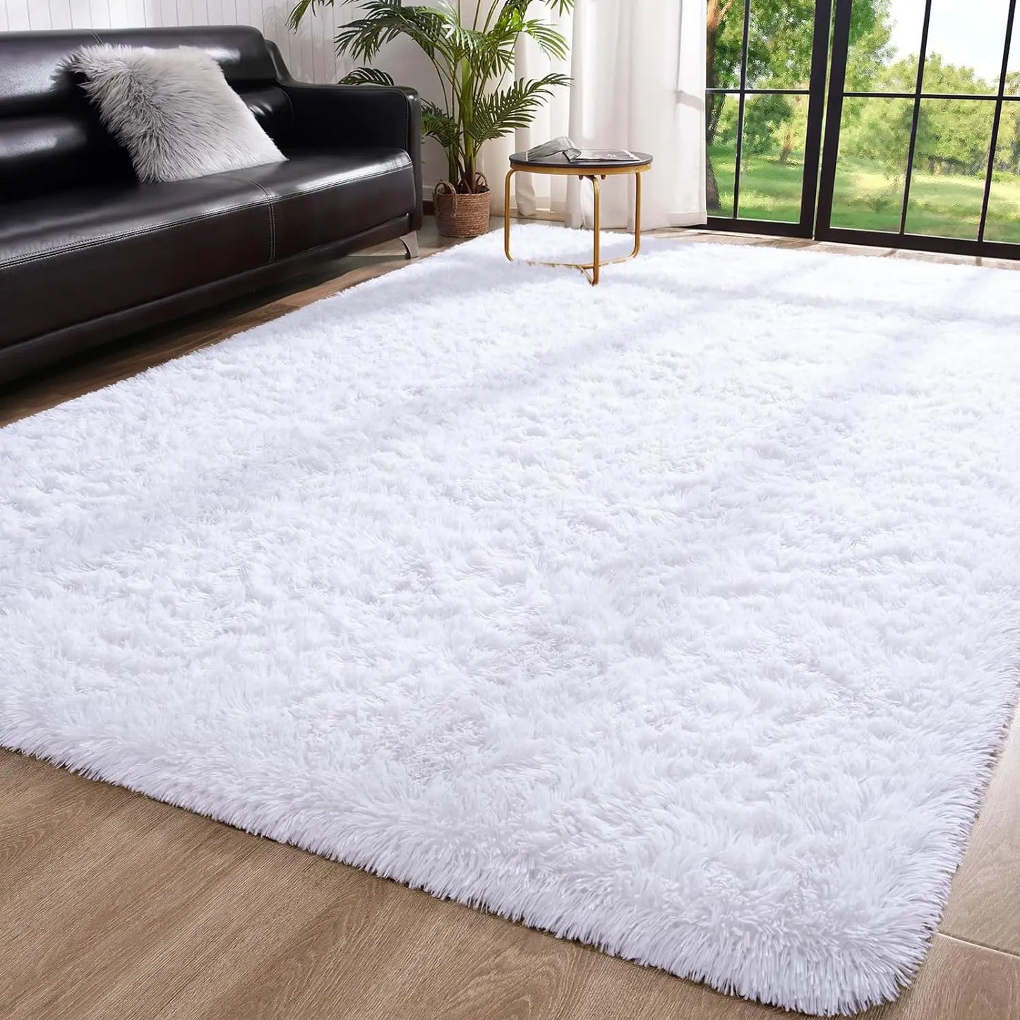 Plush, Fluffy Soft Anti-Skid Durable Area Carpet for Living Room, Girls Bedroom, or Kids Room